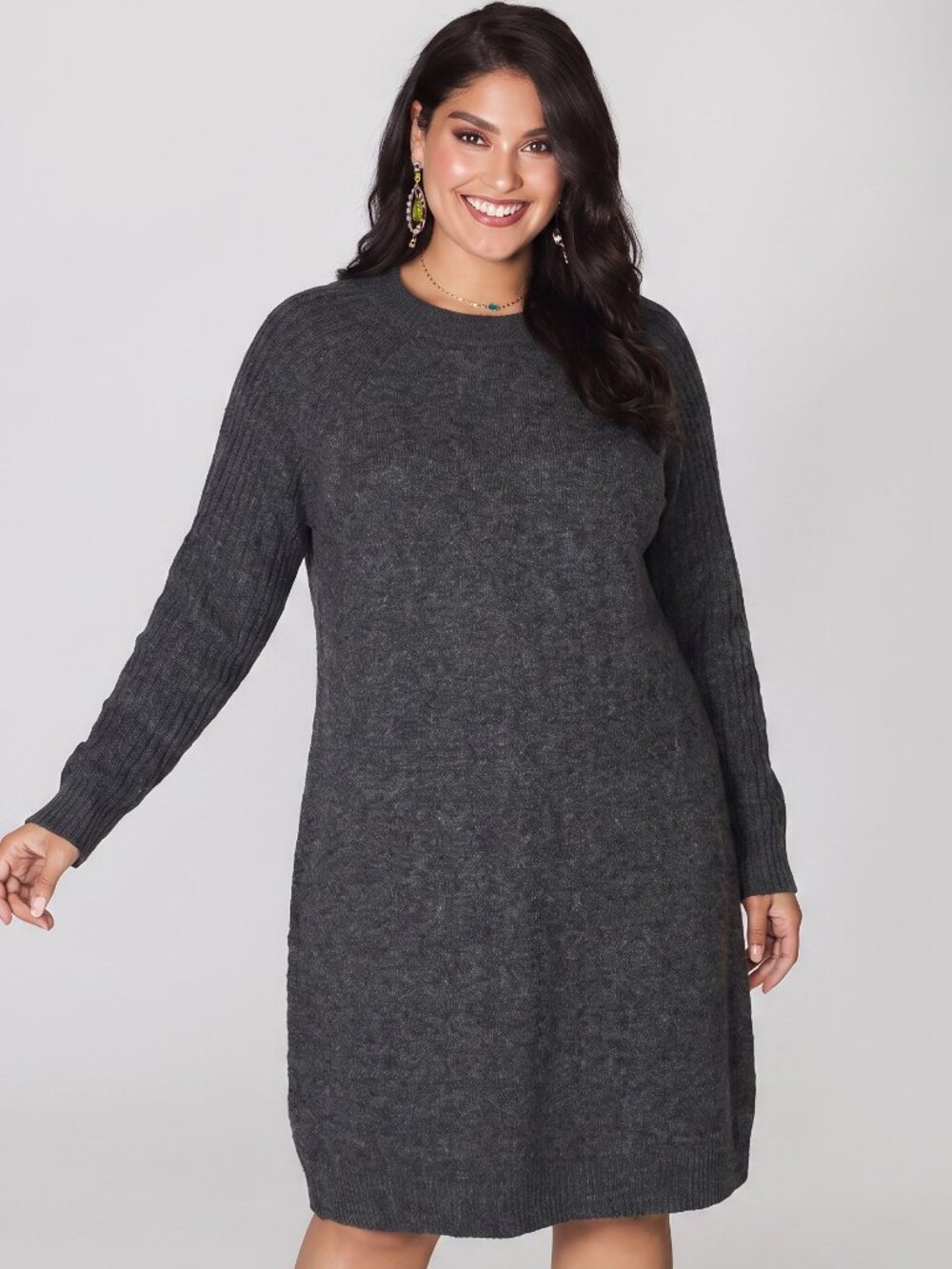 Abercrombie & Fitch Charcoal Gray Long Sleeve Sweater Dress NWT